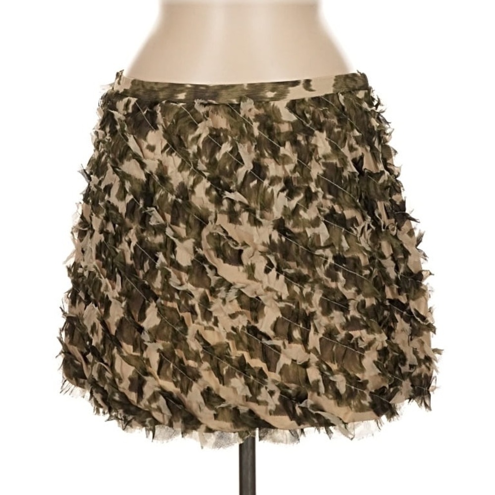 J Crew Silk Ruffle Mini Skirt